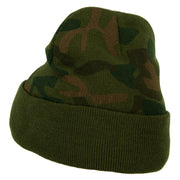 US Army Logo Embroidered Camo Long Beanie