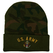 US Army Logo Embroidered Camo Long Beanie