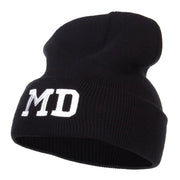 MD Maryland State Embroidered Long Beanie