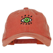 Green Eye Embroidered Unstructured Cotton Cap