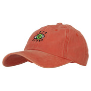 Green Eye Embroidered Unstructured Cotton Cap