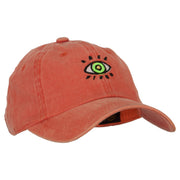 Green Eye Embroidered Unstructured Cotton Cap