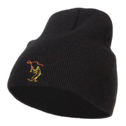 Fly Fishing Man Embroidered Short Beanie