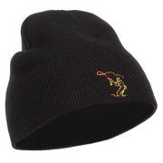 Fly Fishing Man Embroidered Short Beanie