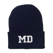 MD Maryland State Embroidered Long Beanie