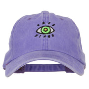 Green Eye Embroidered Unstructured Cotton Cap