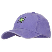 Green Eye Embroidered Unstructured Cotton Cap