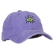 Green Eye Embroidered Unstructured Cotton Cap