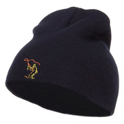 Fly Fishing Man Embroidered Short Beanie