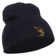 Fly Fishing Man Embroidered Short Beanie