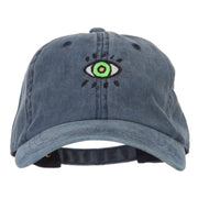 Green Eye Embroidered Unstructured Cotton Cap