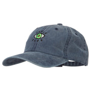 Green Eye Embroidered Unstructured Cotton Cap