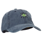 Green Eye Embroidered Unstructured Cotton Cap