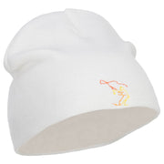 Fly Fishing Man Embroidered Short Beanie