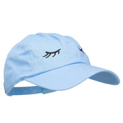 Eyelashes Embroidered Unstructured Washed Cap