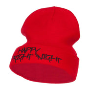 Happy Fright Night Embroidered Long Beanie