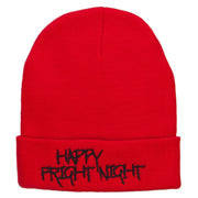 Happy Fright Night Embroidered Long Beanie