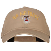 US Air Force Logo Embroidered Solid Cotton Pro Style Cap