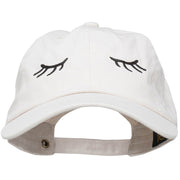 Eyelashes Embroidered Unstructured Washed Cap