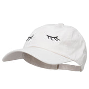 Eyelashes Embroidered Unstructured Washed Cap