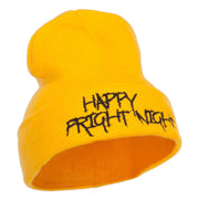 Happy Fright Night Embroidered Long Beanie