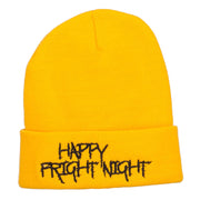 Happy Fright Night Embroidered Long Beanie