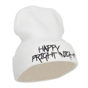 Happy Fright Night Embroidered Long Beanie