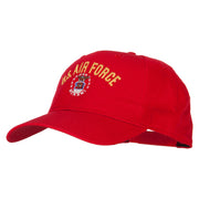 US Air Force Logo Embroidered Solid Cotton Pro Style Cap