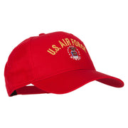 US Air Force Logo Embroidered Solid Cotton Pro Style Cap