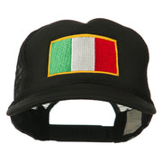 Youth Italy Flag Embroidered Foam Mesh Back Cap