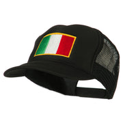 Youth Italy Flag Embroidered Foam Mesh Back Cap