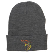 Fly Fishing Man Embroidered Long Beanie