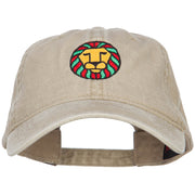 Rasta Lion Embroidered Washed Cap