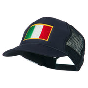 Youth Italy Flag Embroidered Foam Mesh Back Cap