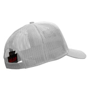 You Did It Embroidered Solid Cotton Twill 5 panel Mesh Back Cap