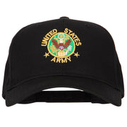 US Army Circle Symbol Embroidered Solid Cotton Pro Style Cap