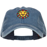 Rasta Lion Embroidered Washed Cap