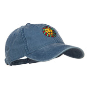 Rasta Lion Embroidered Washed Cap