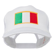 Youth Italy Flag Embroidered Foam Mesh Back Cap