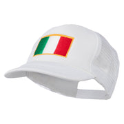 Youth Italy Flag Embroidered Foam Mesh Back Cap