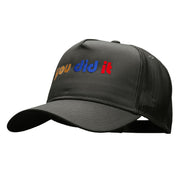 You Did It Embroidered Solid Cotton Twill 5 panel Mesh Back Cap