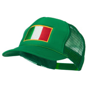 Youth Italy Flag Embroidered Foam Mesh Back Cap