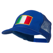 Youth Italy Flag Embroidered Foam Mesh Back Cap