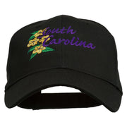 USA State South Carolina Flowers Embroidered Cotton Cap