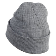 Cesare Head The Cabinet of Dr  Caligari 1920 Logo Embroidered Heavy Ribbed Cuff Beanie - Grey OSFM