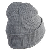 Cesare Head The Cabinet of Dr  Caligari 1920 Logo Embroidered Heavy Ribbed Cuff Beanie - Grey OSFM