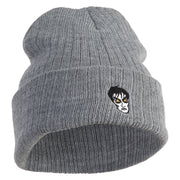 Cesare Head The Cabinet of Dr  Caligari 1920 Logo Embroidered Heavy Ribbed Cuff Beanie - Grey OSFM