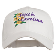 USA State South Carolina Flowers Embroidered Cotton Cap