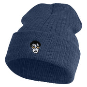 Cesare Head The Cabinet of Dr  Caligari 1920 Logo Embroidered Heavy Ribbed Cuff Beanie - Navy OSFM