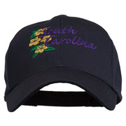 USA State South Carolina Flowers Embroidered Cotton Cap